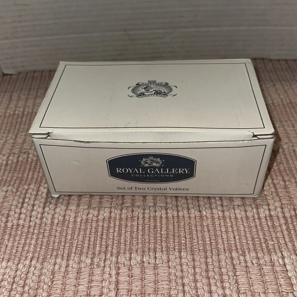 NWT Royal Gallery Collections - Pair of 2 Lead Crystal Votive Candle Holders